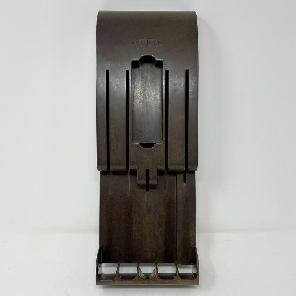Cutco Brown Bakelite Wall Mount Drawer Caddy Knife Block 6 Slots